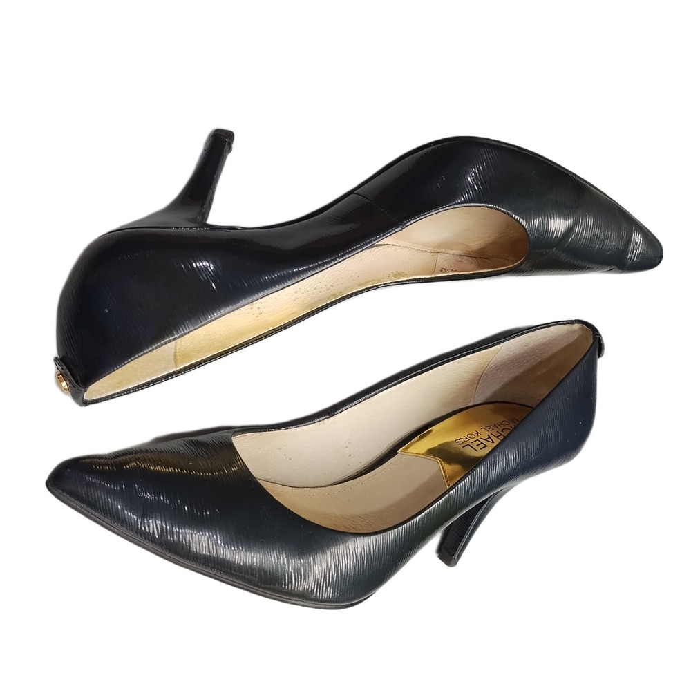 Michael Kors Pump Heels Womens Size 7.5M Black Textured Pointed Toe Slip On